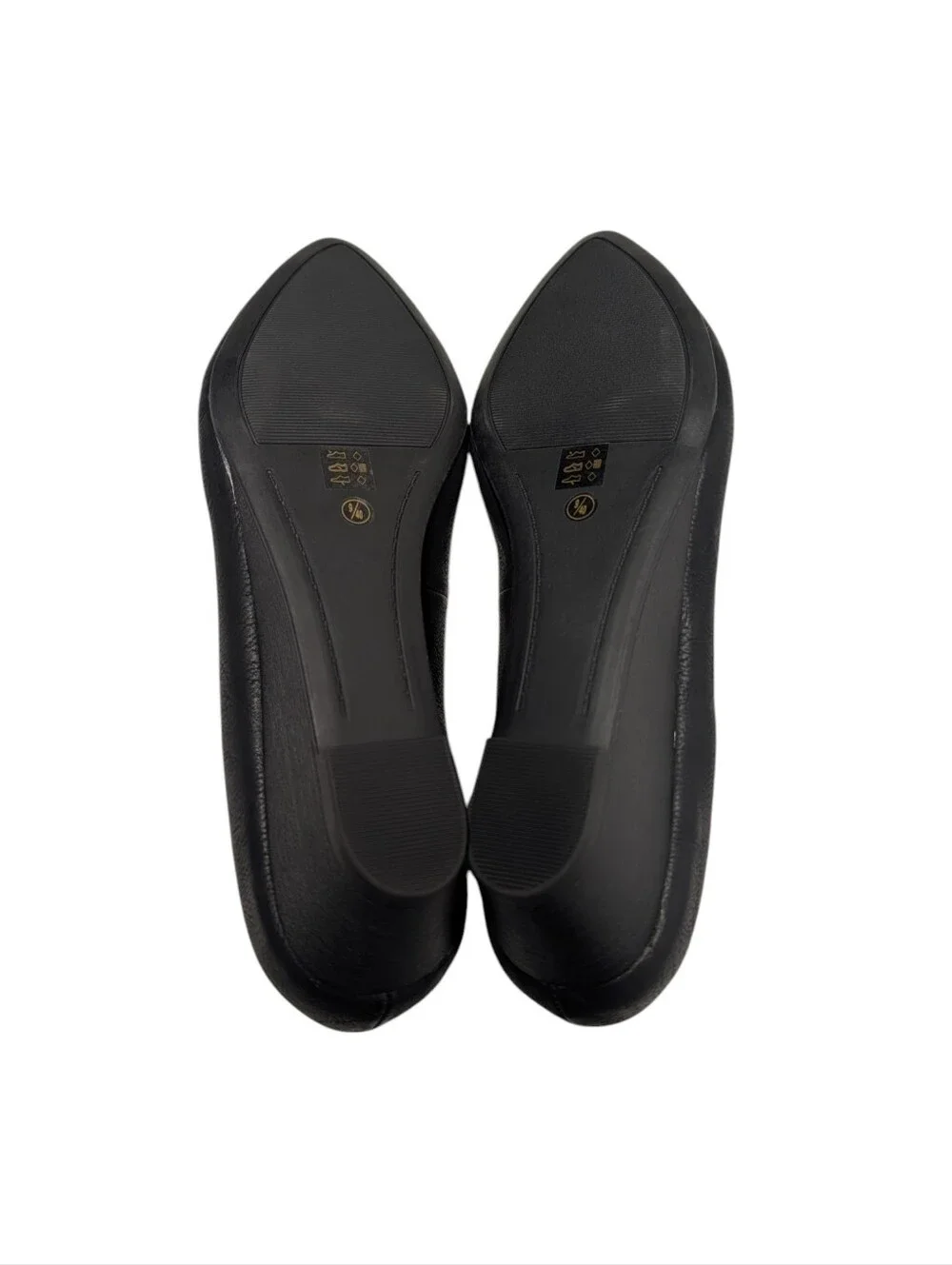 CL by Laundry WomenS Black Leather Pointed Toe Low Wedge Pumps Size 9 Cozy